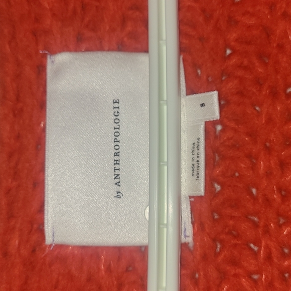 Red balloon sleeve open knit cardigan - Picture 2 of 2